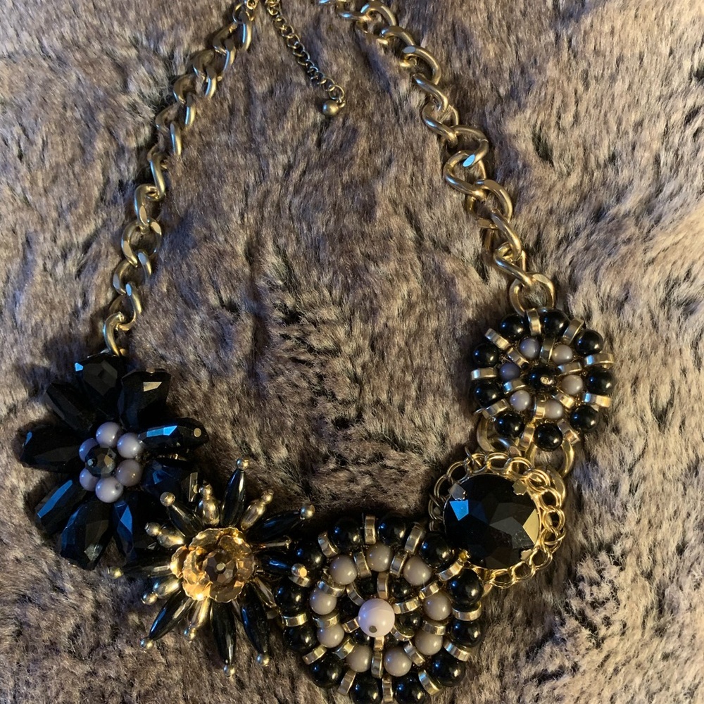 Chico's Black and Gold Ornate Necklace